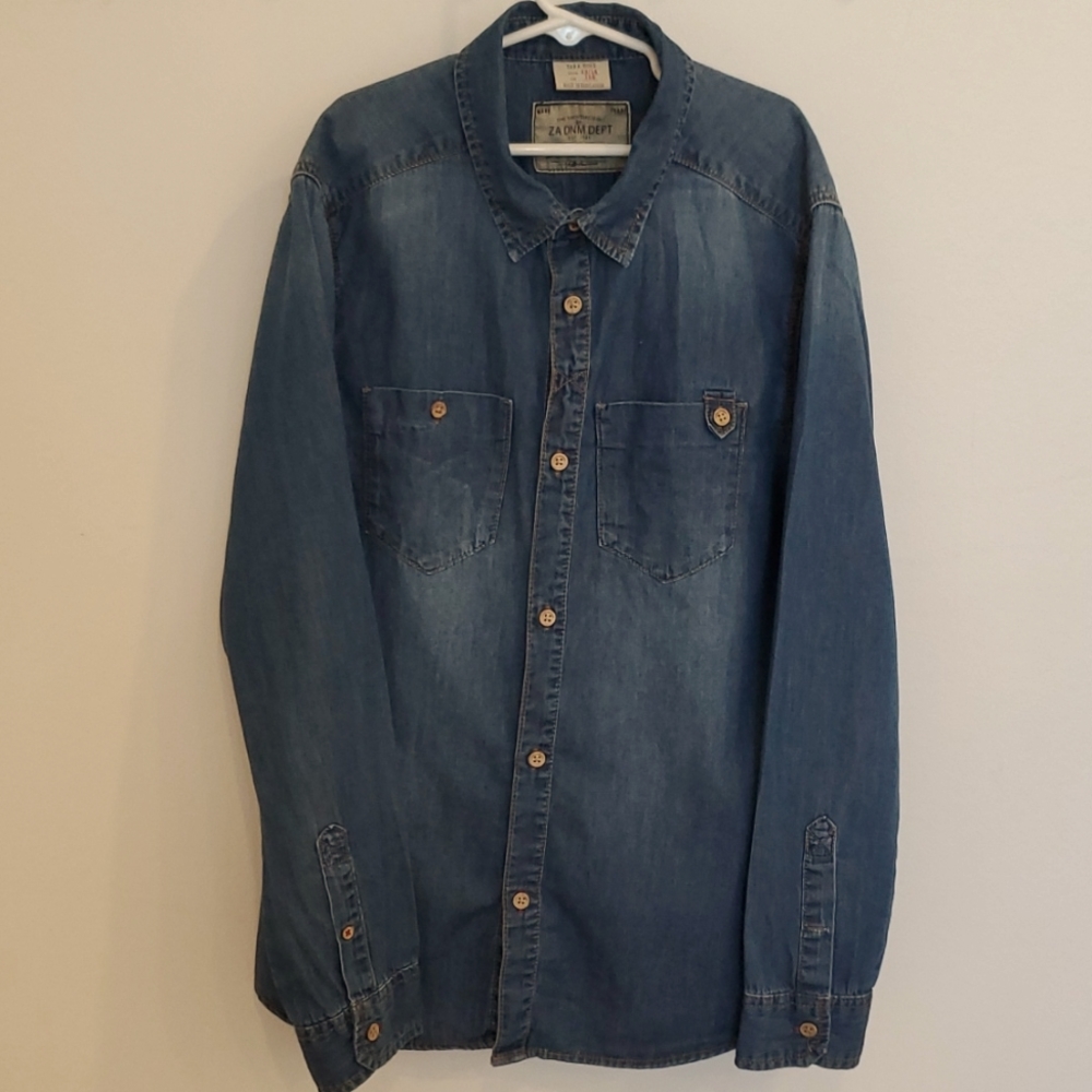 Zara Boys denim Button-down shirt size 13/14